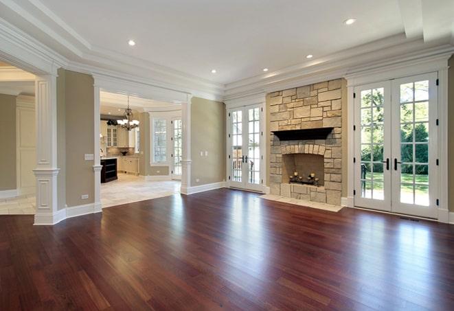 rich oak wood flooring installed in a living room